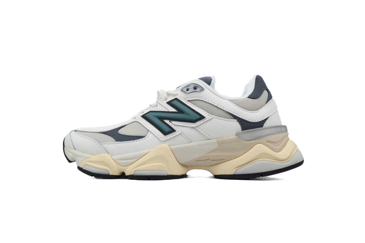 New Balance 9060 Women's & Men's White Teal Cream Chunky Retro Sneakers