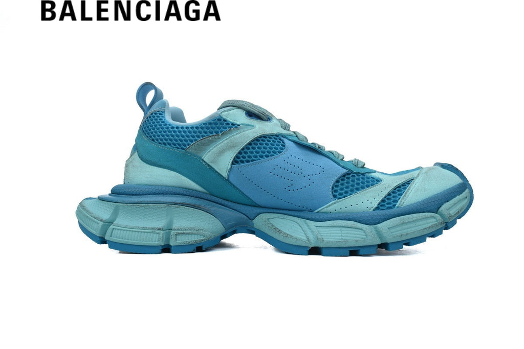 Balenciaga Track 3 men's shoes  women sneakers in Turquoise Blue