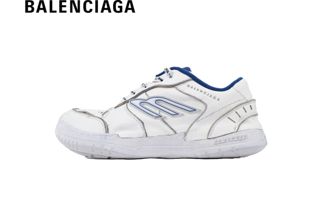 Balenciaga Skate men's shoes  women sneakers in White and Blue