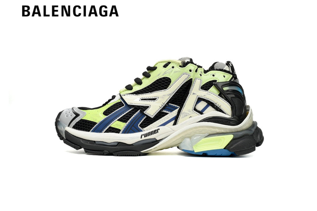 Balenciaga Runner Sneaker Black Fluorescent Green Blue