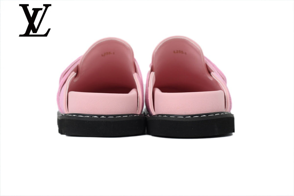 louis vuitton shoes for man  women sneakers Pink Monogram-Pattern Denim Mules | Sizes 35–46