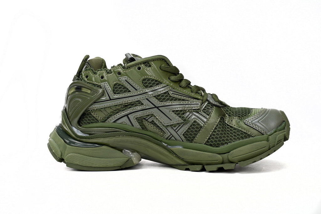 Balenciaga men's shoes Track Runner Sneaker – Distressed Low-Top  balenciaga runners Army green