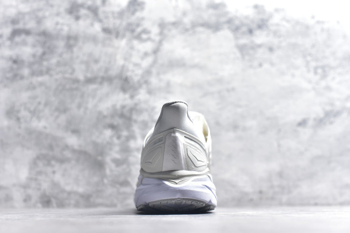 HOKA Clifton Women's Men's Shoes | White & Light Gray Mesh Running Sneakers