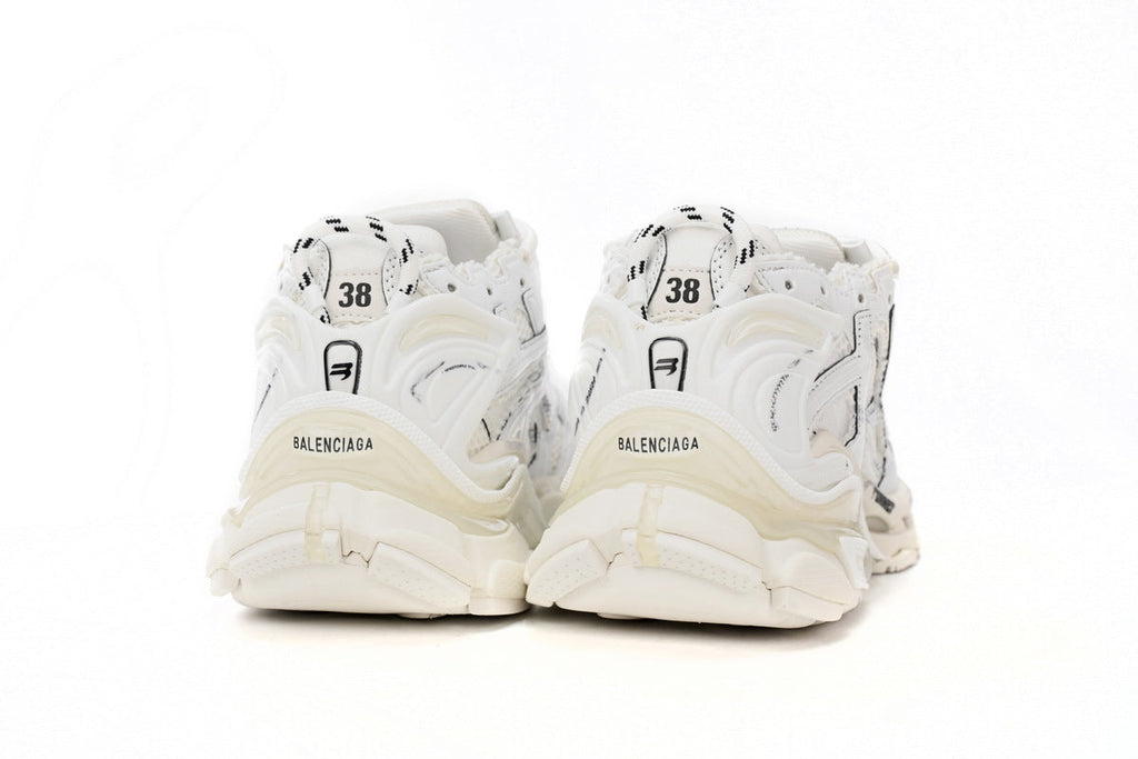Balenciaga men's shoes Track  Runner Sneaker – Distressed Low-Top   balenciaga runners  White