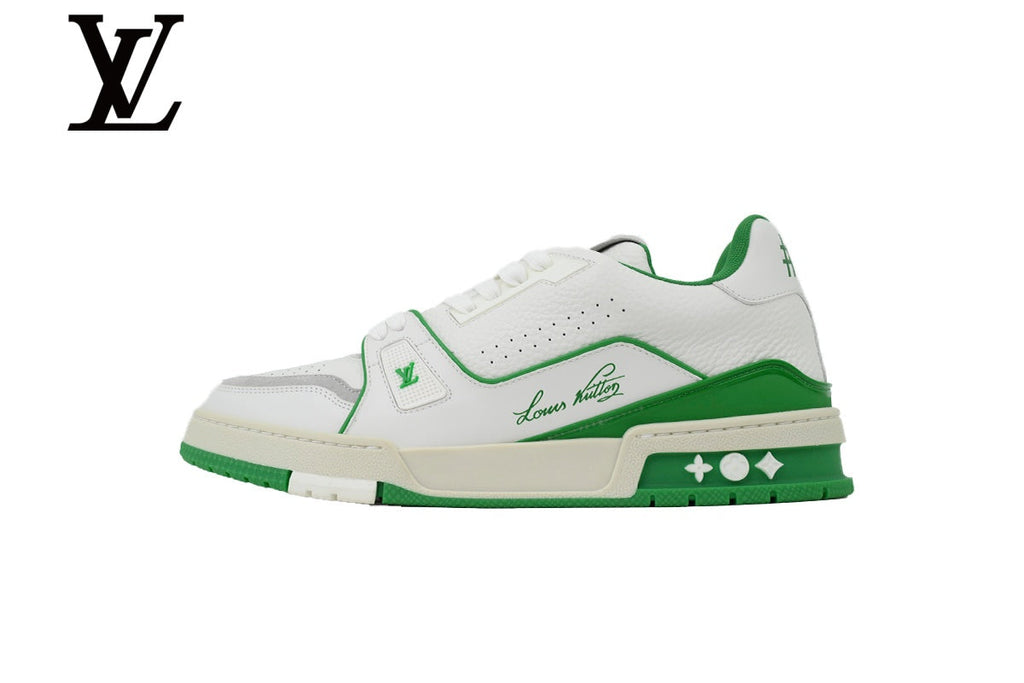 Louis Vuitton Trainer shoes for man  women Sneakers - White and Green