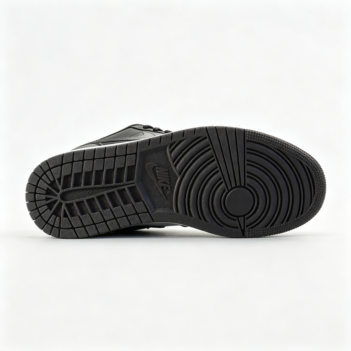 nike mens low top shoes Air Jordan 1 Low 'Black & Light Grey' – White Leather Low-Top Sneakers