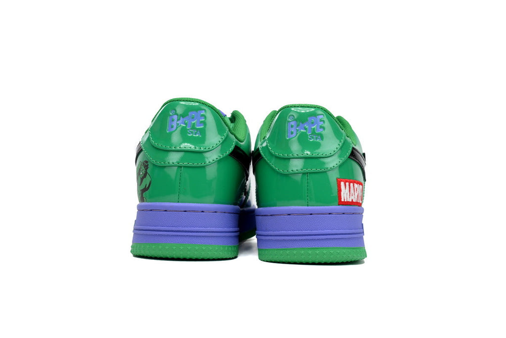 A BATHING APE BAPE STA Green & Purple Colorblock Sneakers | Women's & Men's Skate-Inspired Shoes