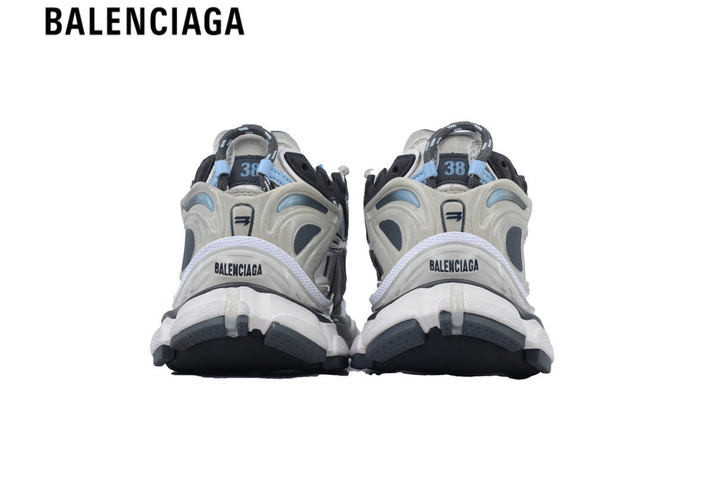 Balenciaga Runner Sneaker — White Mesh, Pink & Neon Yellow Gradient Overlays