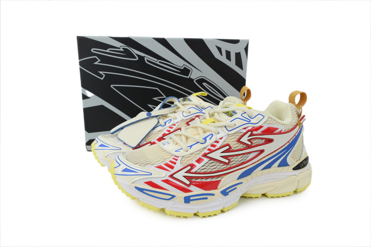 Off-White Be Right Back Women's Men's Cream, Red & Blue Chunky Sneakers