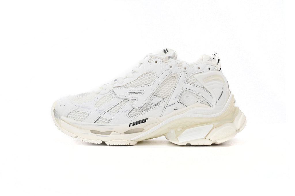 Balenciaga men's shoes Track  Runner Sneaker – Distressed Low-Top   balenciaga runners  White