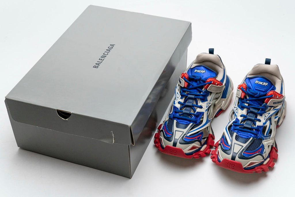 Balenciaga men's shoes Track Sneaker  balenciaga runners  White and Blue