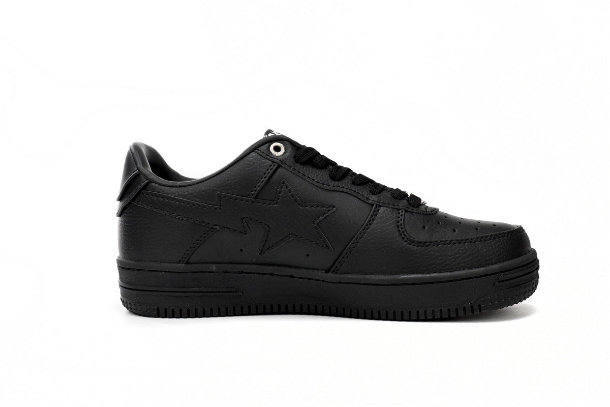 A BATHING APE BAPE STA All Black Sneakers | Women's & Men's Skate-Inspired Low-Top Shoes