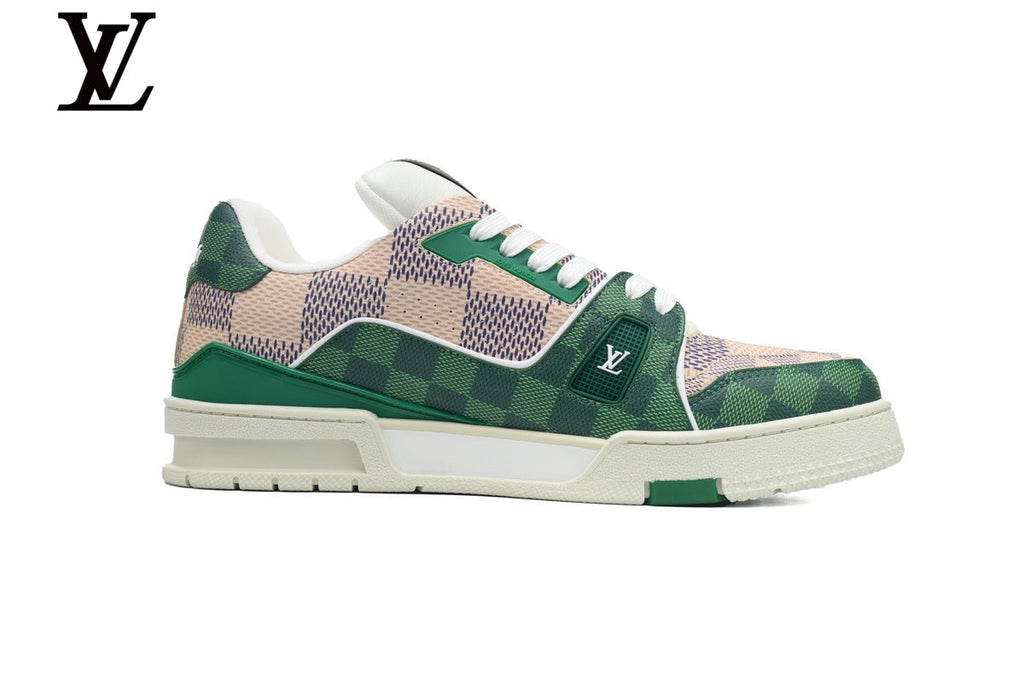 Louis Vuitton Trainer shoes for man  women Sneakers – Green Damier