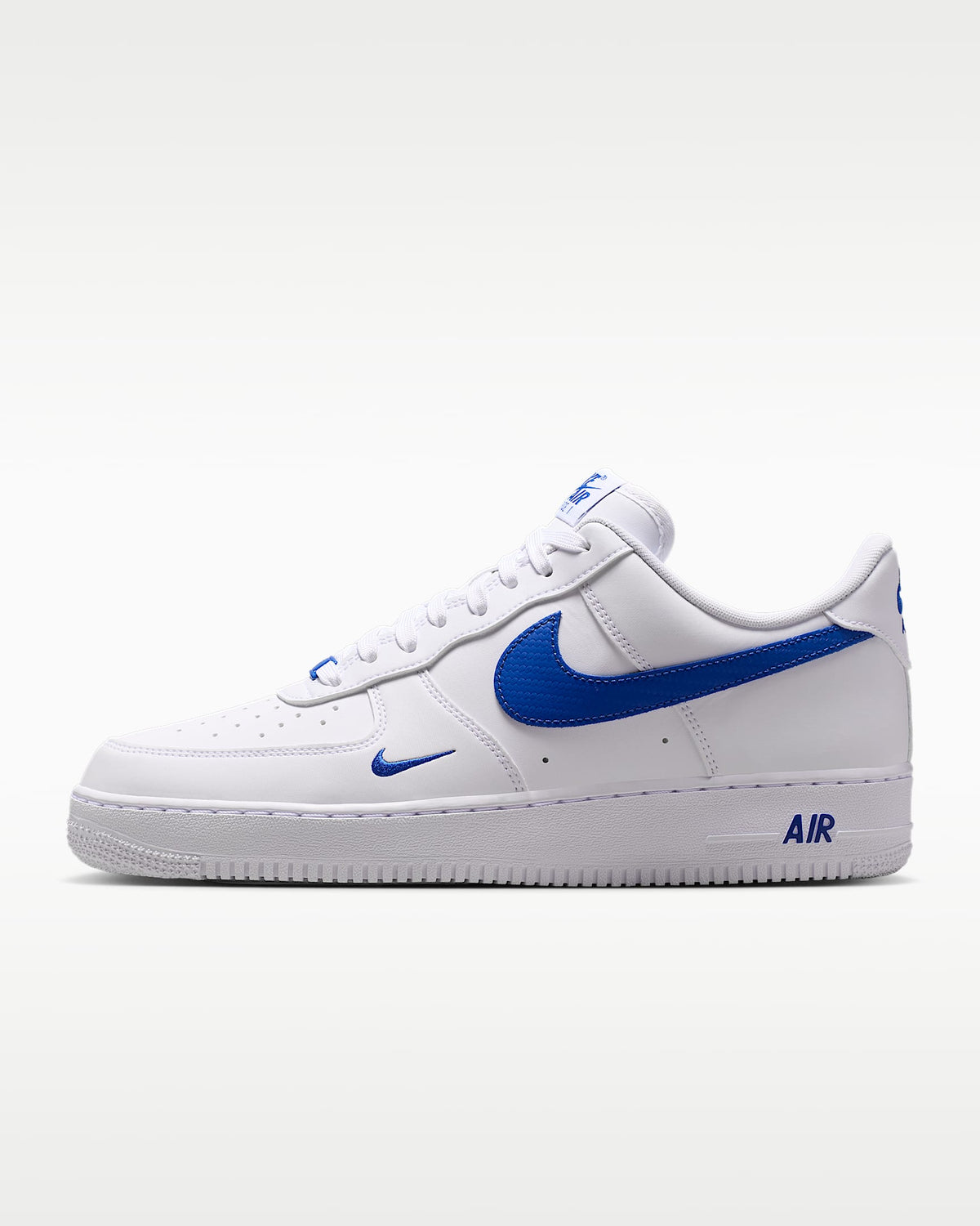 Nike Air Force 1 '07 White and Hyper Royal Blue Sneakers mens low top shoes