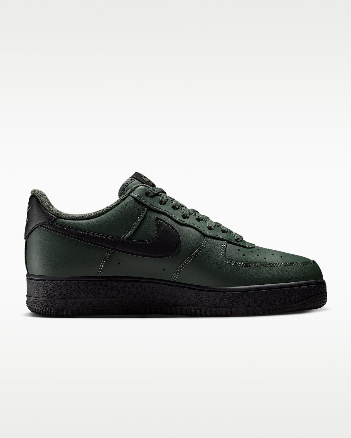 Nike Air Force 1 '07 Dark Green Black Swoosh Sneakers mens low top shoes