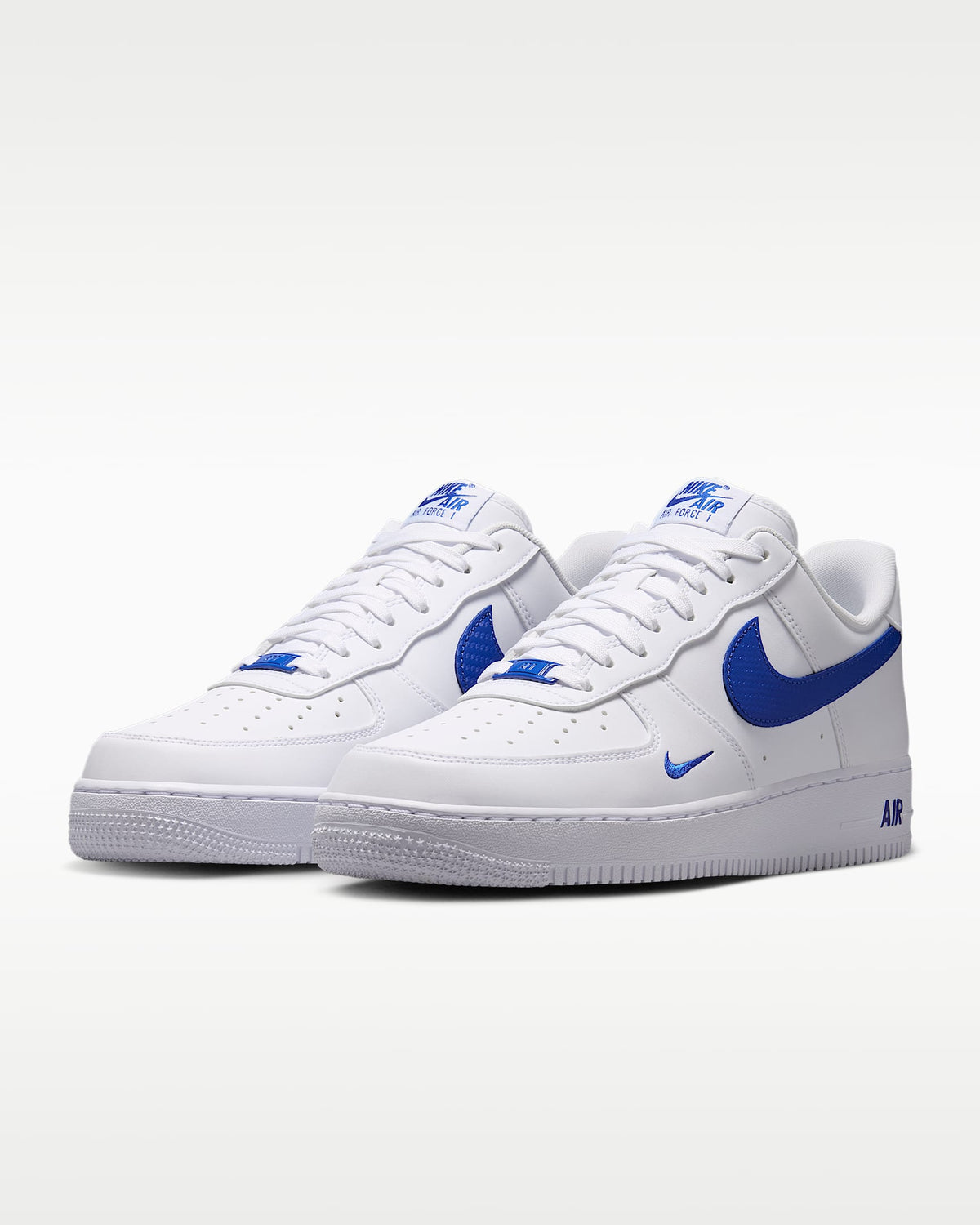 Nike Air Force 1 '07 White and Hyper Royal Blue Sneakers mens low top shoes