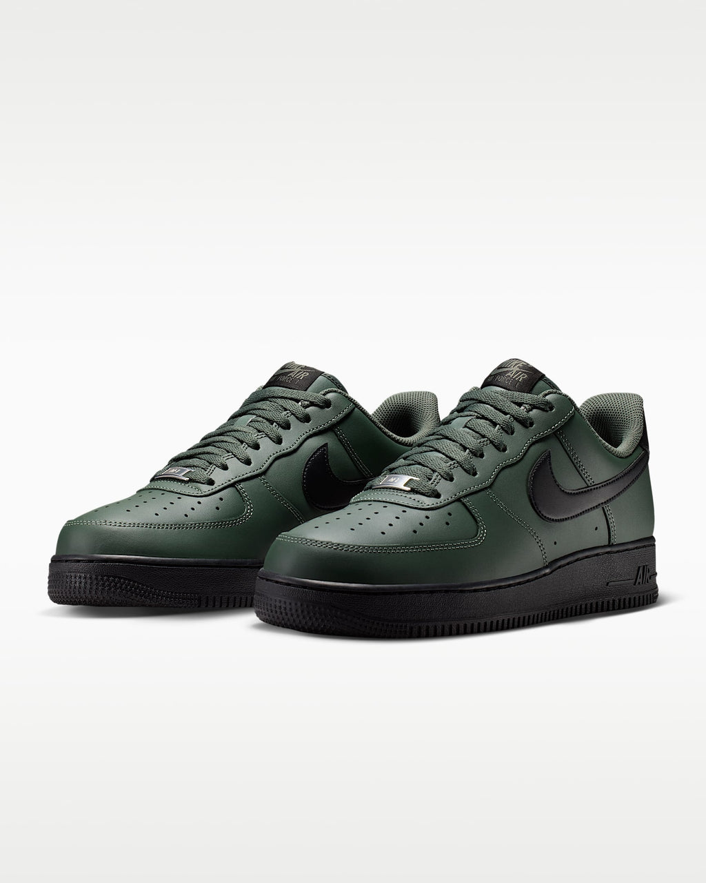 Nike Air Force 1 '07 Dark Green Black Swoosh Sneakers mens low top shoes