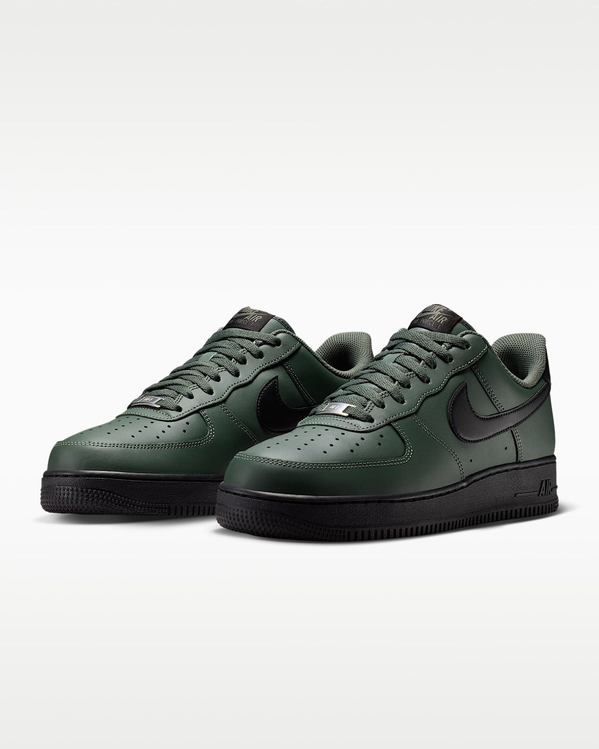 Nike Air Force 1 '07 Dark Green Black Swoosh Sneakers mens low top shoes