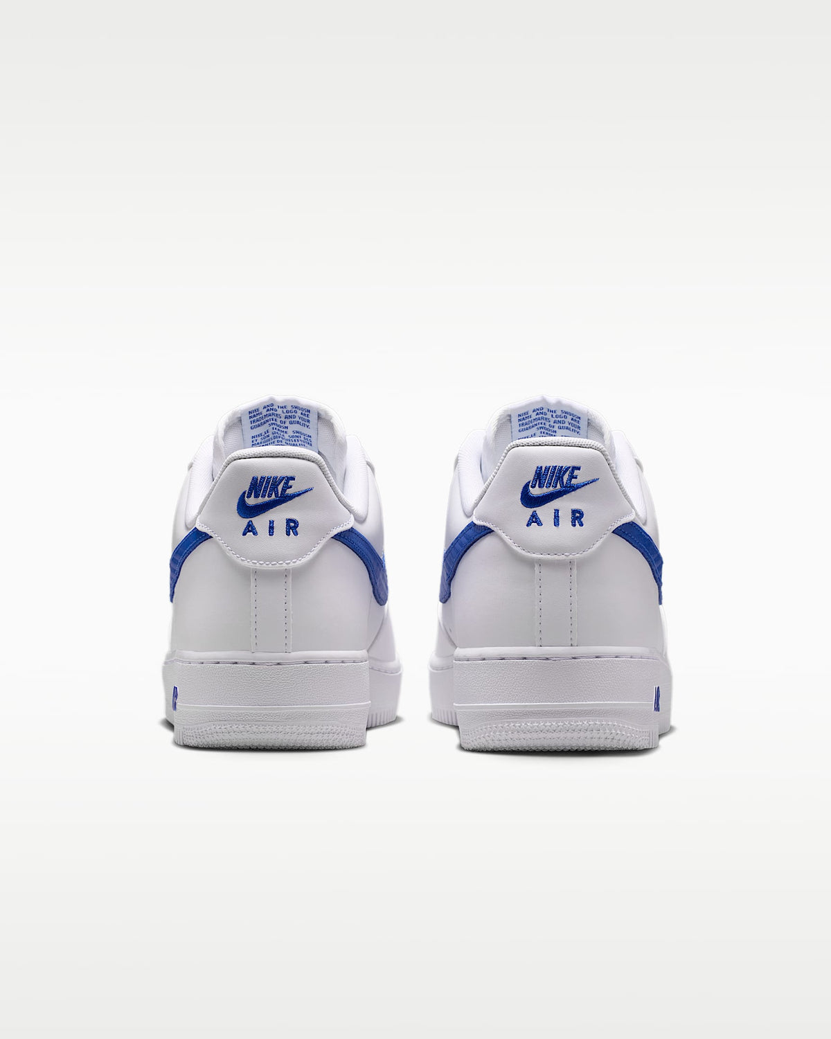 Nike Air Force 1 '07 White and Hyper Royal Blue Sneakers mens low top shoes