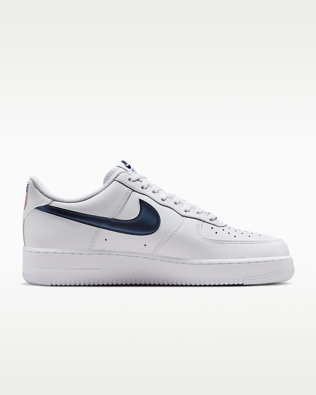 Nike Air Force 1 '07 White Navy Blue Satin Swoosh Sneakers mens low top shoes