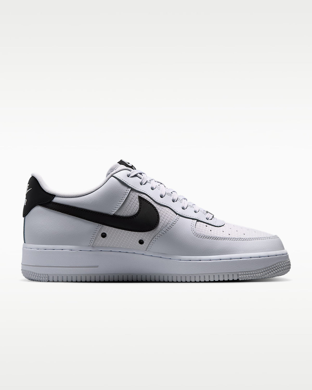 Nike Air Force 1 '07 Light Grey Black Swoosh Sneakers mens low top shoes