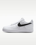 Nike Air Force 1 '07 LV8 White Grid Texture Black Swoosh Sneakers mens low top shoes