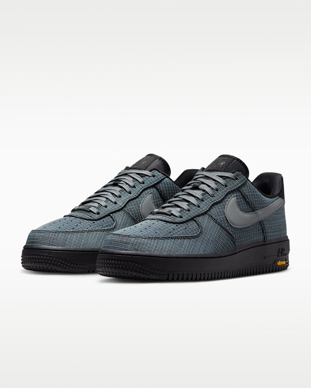 Nike Air Force 1 '07 Teal Grid Fabric Vibram Outsole Sneakers mens low top shoes
