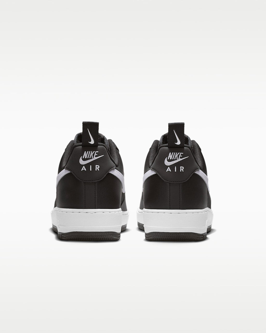 Nike Air Force 1 '07 Black White Mini Swoosh Sneakers mens low top shoes
