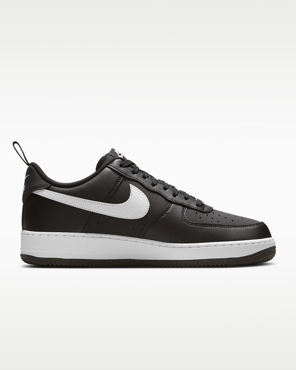 Nike Air Force 1 '07 Black White Mini Swoosh Sneakers mens low top shoes