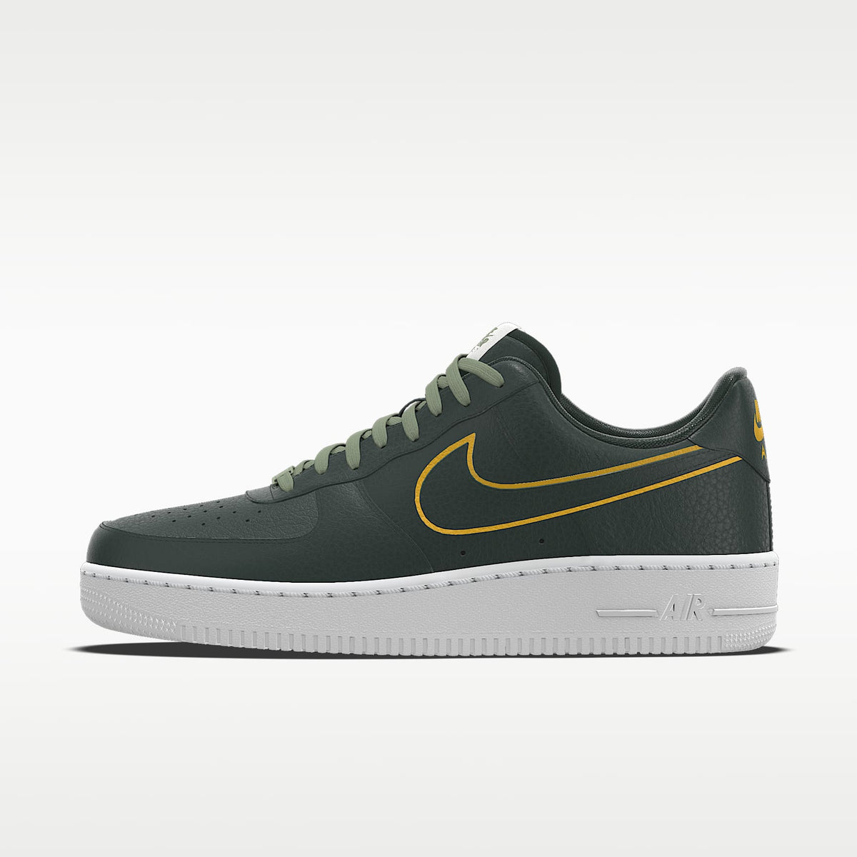 Nike Air Force 1 '07 Dark Green Gold Outline Sneakers mens low top shoes