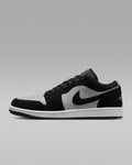 nike mens low top shoes Air Jordan 1 Low OG Black Grey Suede Leather Sneakers