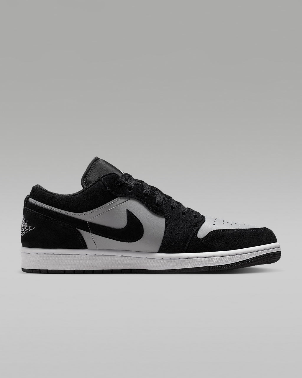 nike mens low top shoes Air Jordan 1 Low OG Black Grey Suede Leather Sneakers