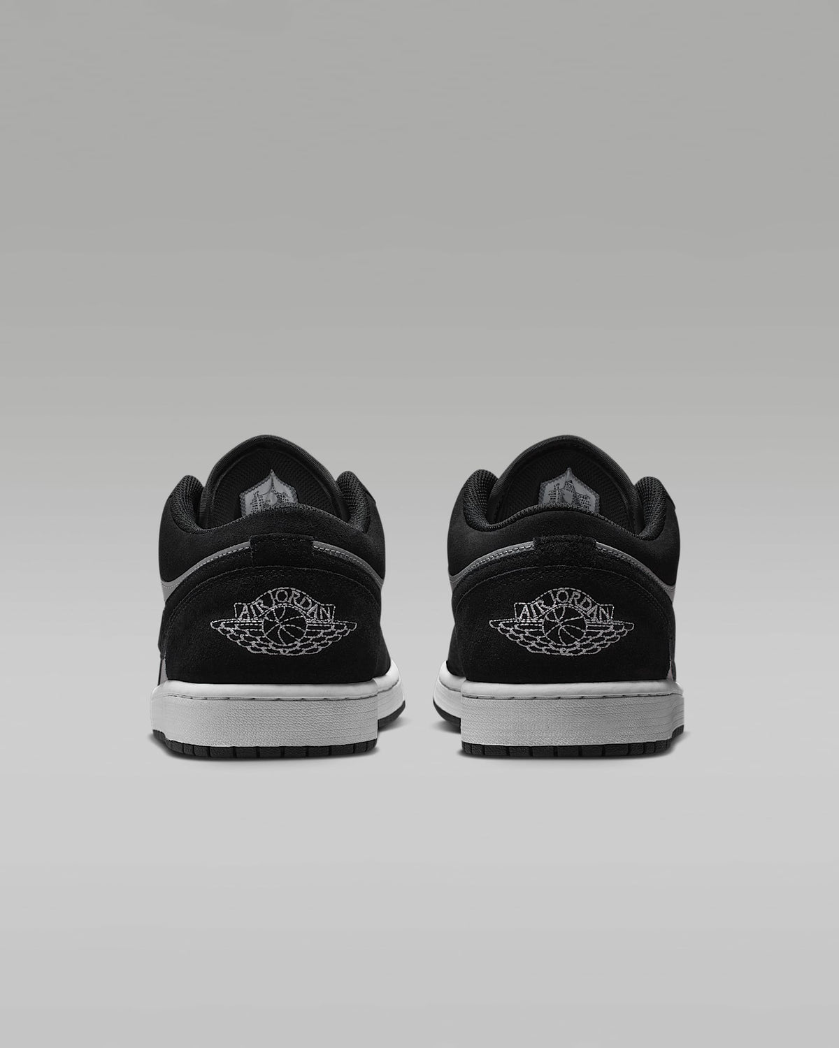 nike mens low top shoes Air Jordan 1 Low OG Black Grey Suede Leather Sneakers