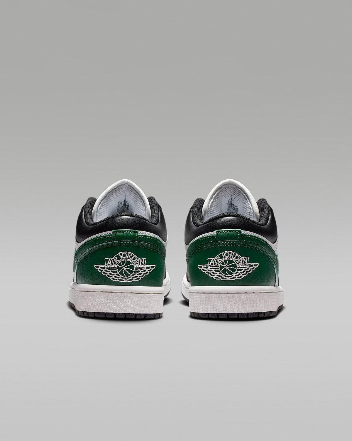 nike mens low top shoes Air Jordan 1 Low White Black and Pine Green Sneakers