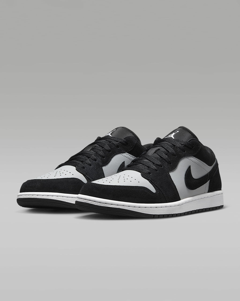 nike mens low top shoes Air Jordan 1 Low OG Black Grey Suede Leather Sneakers