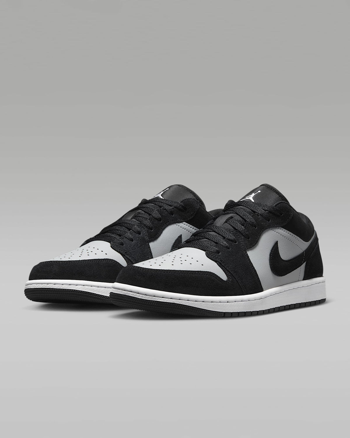 nike mens low top shoes Air Jordan 1 Low OG Black Grey Suede Leather Sneakers