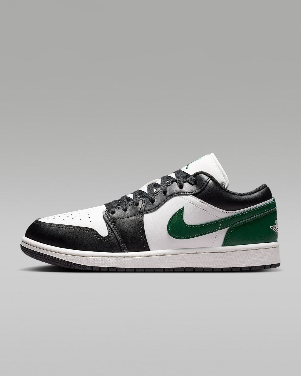 nike mens low top shoes Air Jordan 1 Low White Black and Pine Green Sneakers