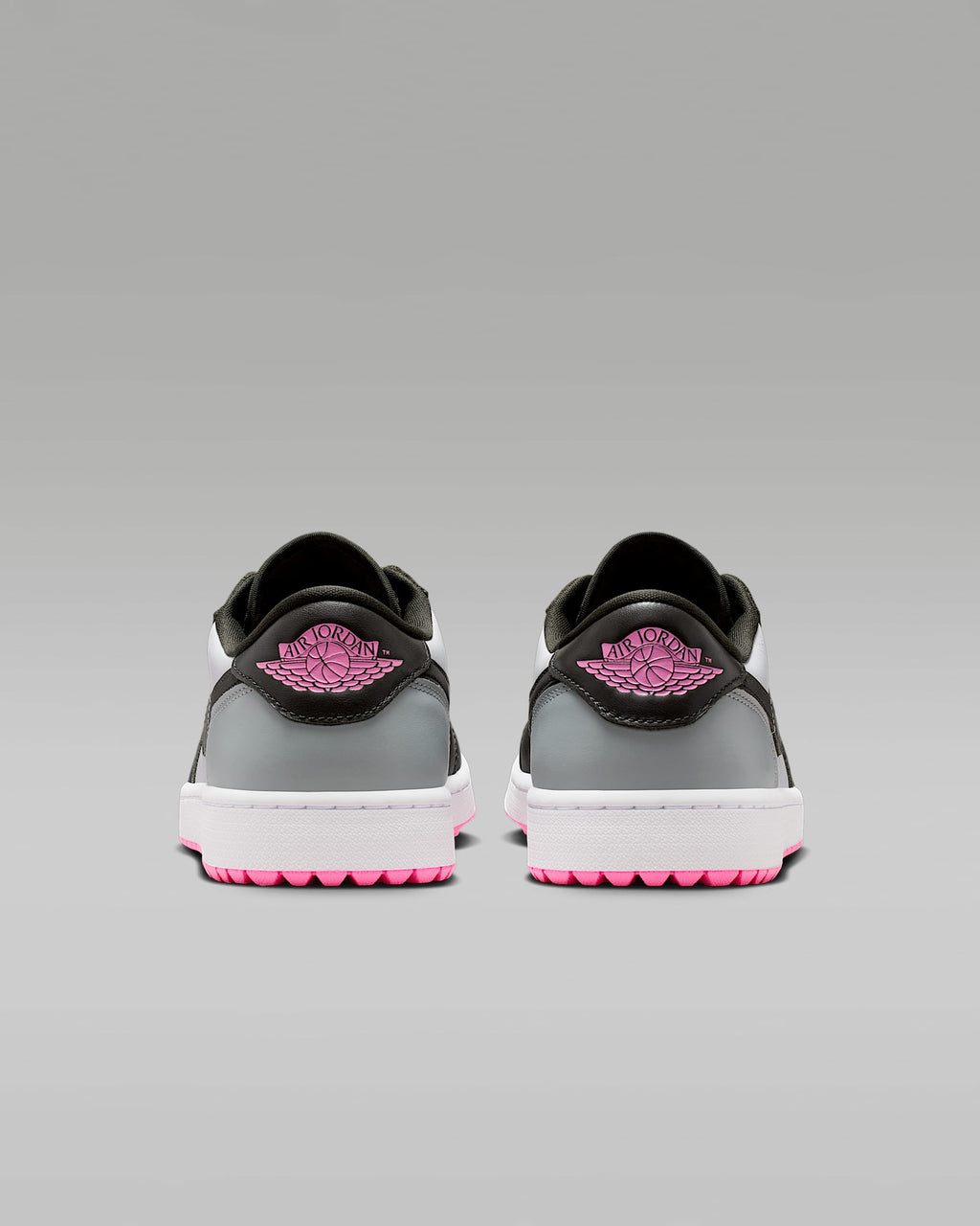 nike mens low top shoes Air Jordan 1 Low G Golf Black Grey and Hyper Pink Sneakers