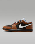nike mens low top shoes Air Jordan 1 Low SE Dark Russet Black and White Sneakers