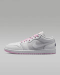 nike mens low top shoes Air Jordan 1 Low White Pink Mixed-Material Sneakers