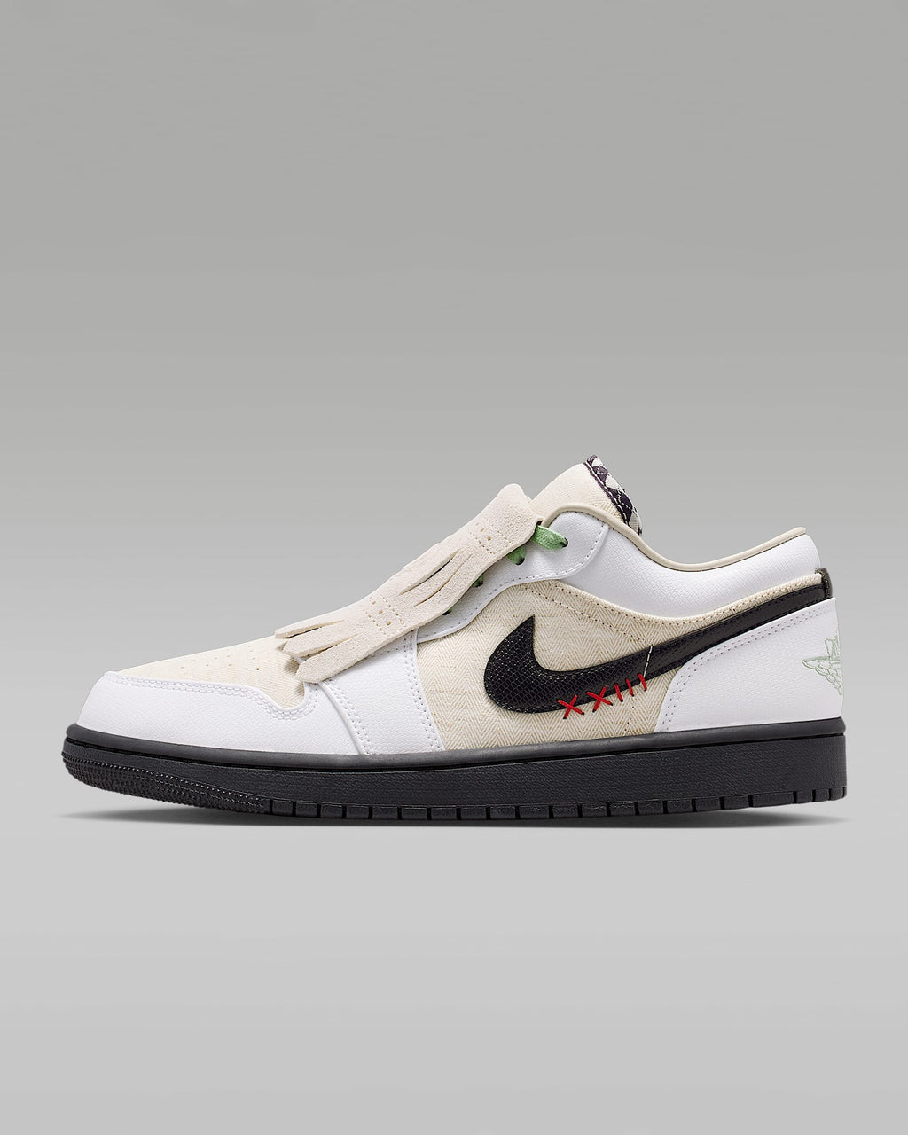 nike mens low top shoes Air Jordan 1 Low SE White Sesame and Black Sneakers
