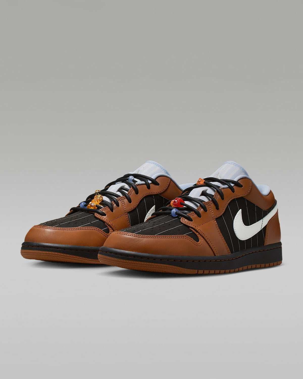nike mens low top shoes Air Jordan 1 Low SE Dark Russet Black and White Sneakers