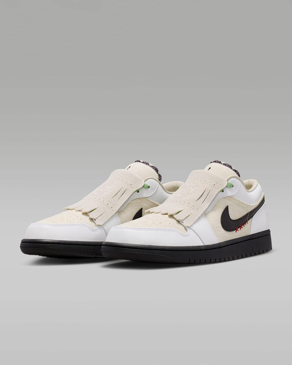 nike mens low top shoes Air Jordan 1 Low SE White Sesame and Black Sneakers