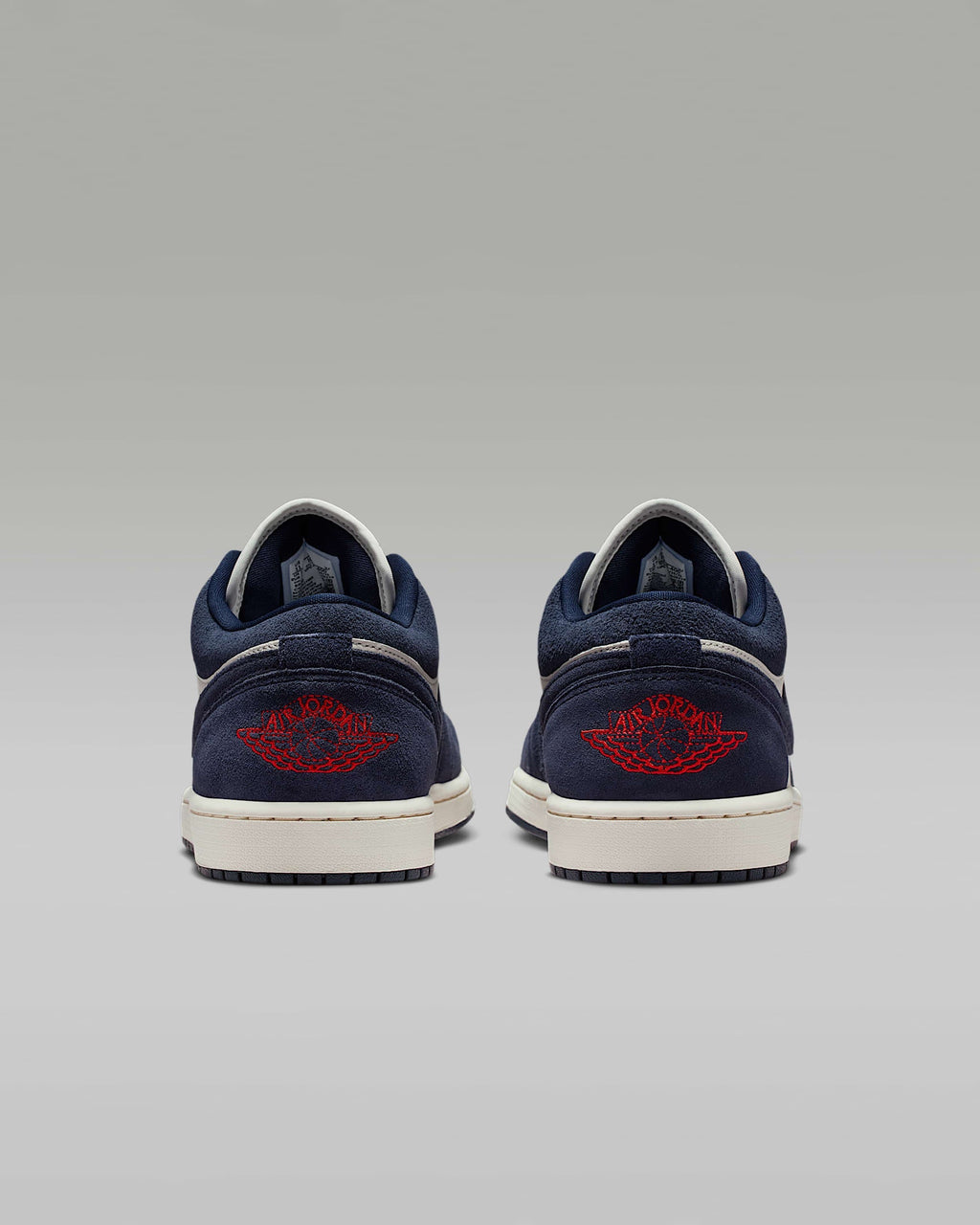 nike mens low top shoes Air Jordan 1 Low Sail Midnight Navy and University Red Sneakers