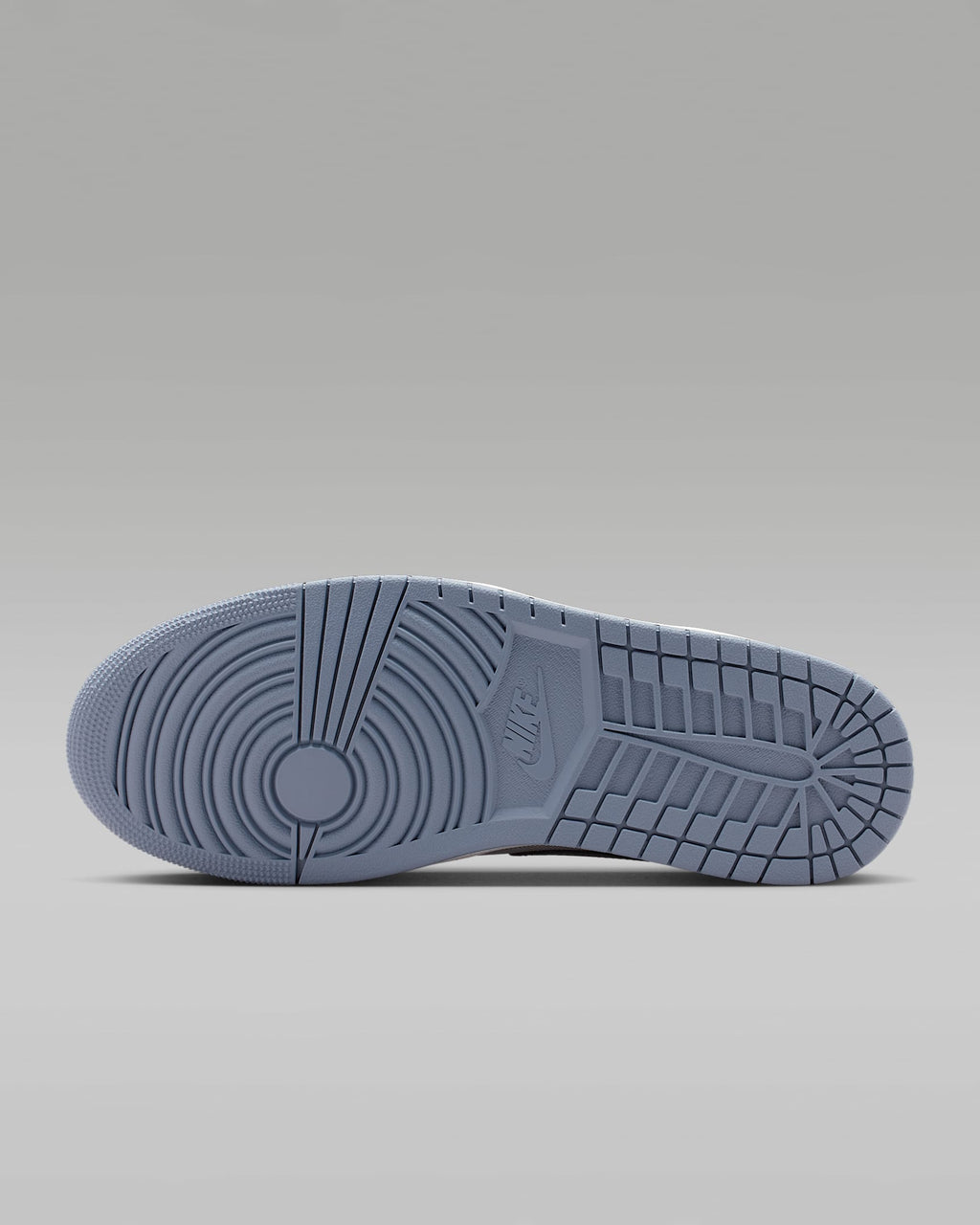 nike mens low top shoes Air Jordan 1 Low White Slate Blue Grid Swoosh Mixed-Material Sneakers