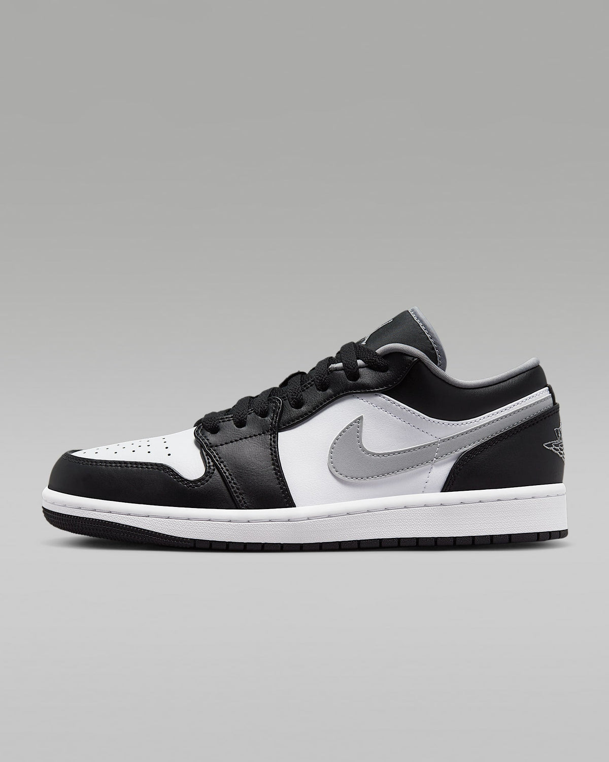 nike mens low top shoes Air Jordan 1 Low OG Black White Grey Swoosh Leather Sneakers