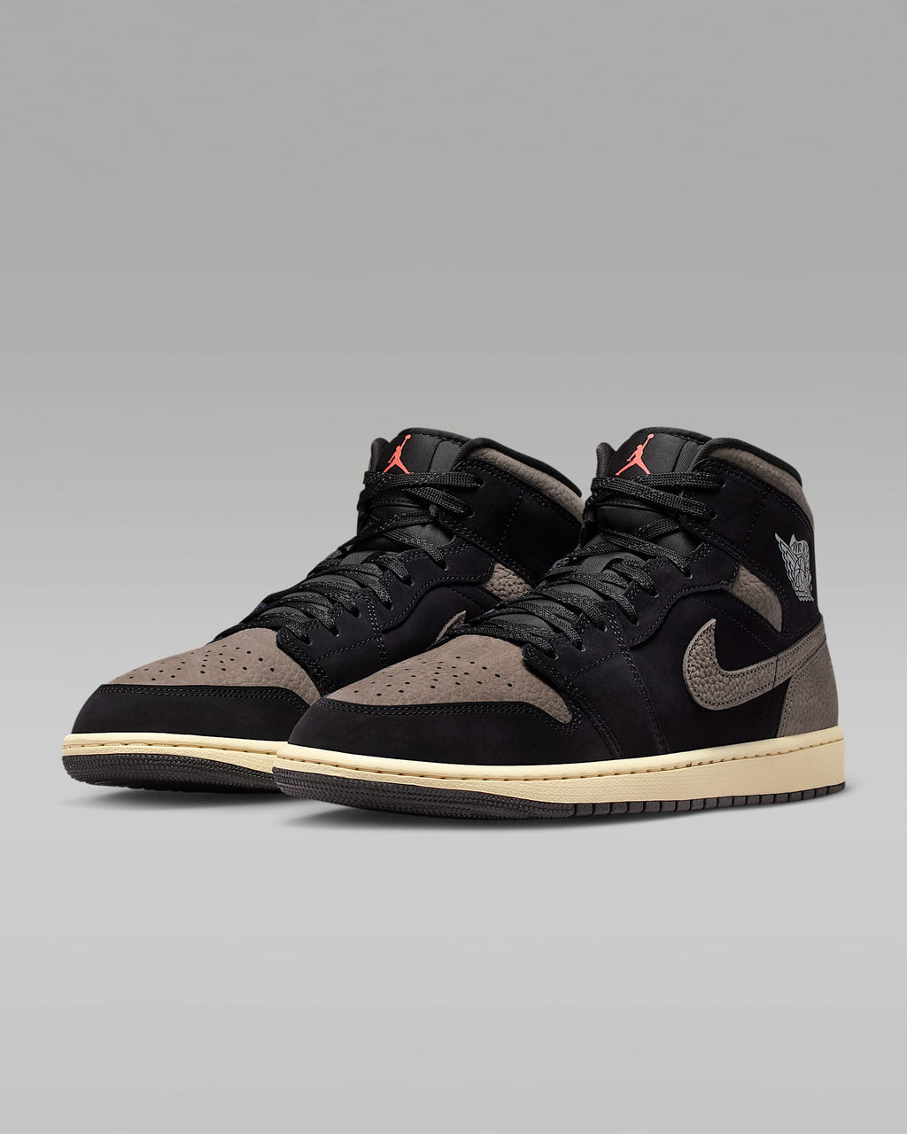 nike shoes for men  Air Jordan 1 Mid OG Black Taupe Suede Leather Sneakers