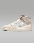 nike shoes for men  Air Jordan 1 High OG Sail and Light Silver Sneakers