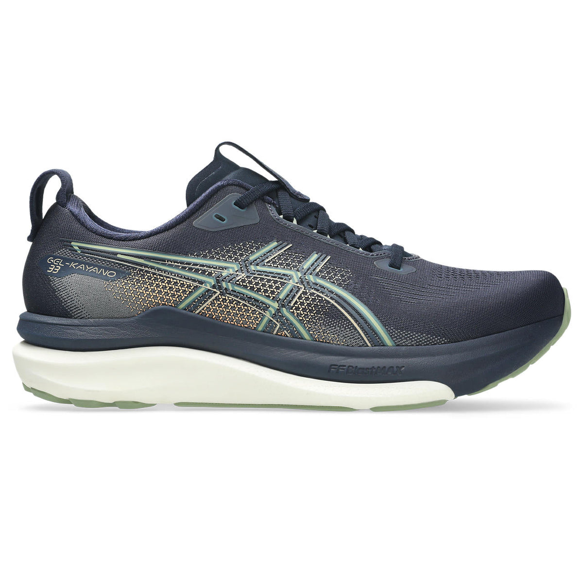 Asics  shoes  neutral running shoes mens  sneakers Gel-Kayano 33 Midnight Navy / Antique Gold