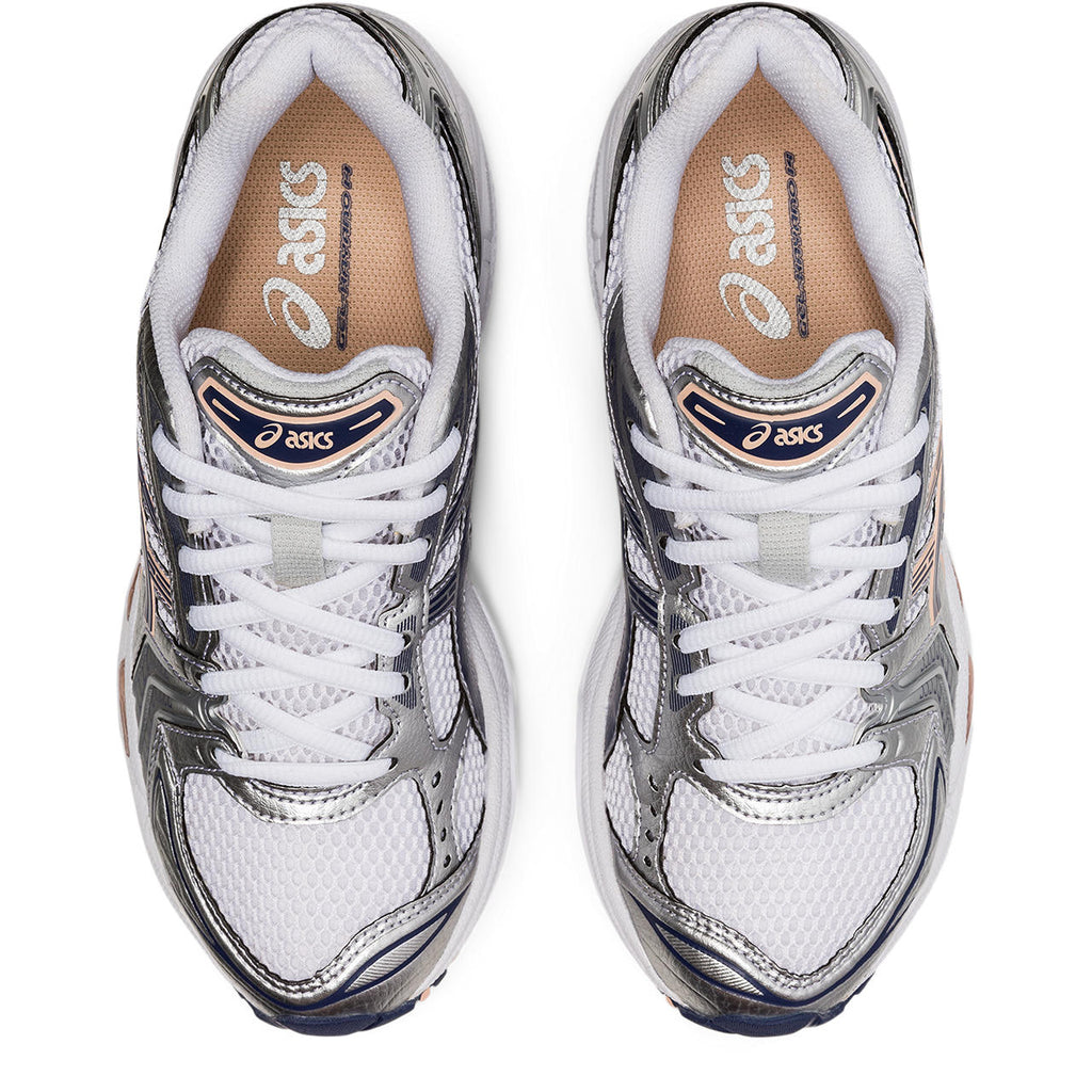 Asics  shoes  neutral running shoes mens  sneakers Gel-Kayano 14 White / Metallic Silver / Dark Navy